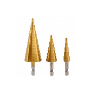 Pakopinis grąžtas Hogert HT6D325; 1/4''; 4-12/4-20/4-32 mm; 3 vnt.