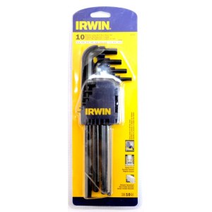 Šešiakampių raktų rinkinys Irwin; trumpi; 1,5-10 mm; 10 vnt.