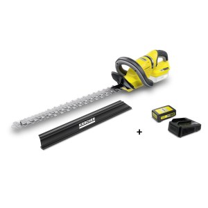 Gyvatvorių žirklės Karcher HGE 18-50; 18 V; 50 cm ilgio; akumuliatorinės (be akumuliatoriaus ir pakrovėjo) + Karcher Power 18 V; 2,5 Ah + greito krovimo pakrovėjas Power