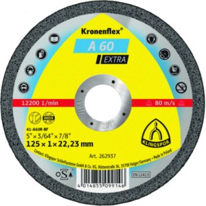 Abrazyvinis pjovimo diskas Klingspor A 60 Extra; 125x1 mm; 25 vnt.