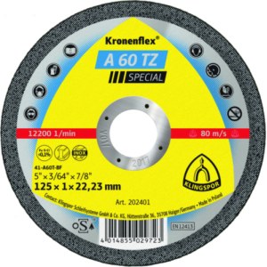 Abrazyvinis pjovimo diskas Klingspor 310504; 125x1 mm; 10 vnt.