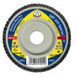Vėduoklinis šlifavimo diskas Klingspor 321670; 115x22,23 mm; G40; 10 vnt.