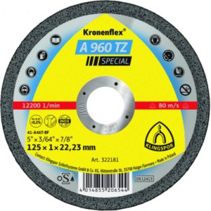 Abrazyvinis pjovimo diskas Klingspor A 960 TZ Special; 125x1 mm; 25 vnt.