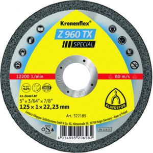 Abrazyvinis pjovimo diskas Klingspor Z 960 TX Special; 115x1 mm; 25 vnt.