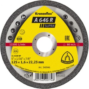 Abrazyvinis pjovimo diskas Klingspor A 646 R Supra; 180x1,6 mm; 25 vnt.
