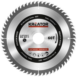Pjovimo diskas medienai Kreator KRT020417; 190x30x2,2 mm