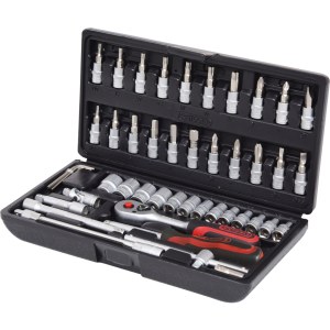 Galvučių su antgaliais rinkinys KS Tools 1/4''; 48 vnt.