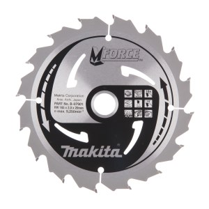 Pjovimo diskas medienai Makita B-07901; 165x2,0x20 mm; Z16; 15°