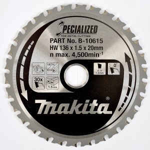 Pjovimo diskas metalui Makita; 136x1,5x20,0 mm; Z30; 0°  