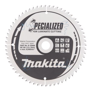 Pjovimo diskas laminatui Makita; 190x2x20,0 mm; Z60; 5° 