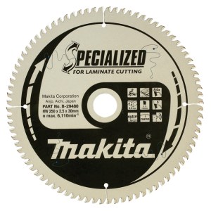 Pjovimo diskas laminatui Makita; 250x2,5x30,0 mm; Z84; 5°  
