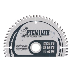Pjovimo diskas medienai Makita; 165x2x20,0 mm; Z60; 5°