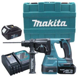 Akum. perforatorius Makita BHR242RFE; 2 J; SDS-plus; 18 V; 2x3,0 Ah akum.