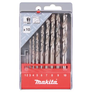 Grąžtų komplektas metalui Makita HSS-G; 1-10 mm; 10 vnt.