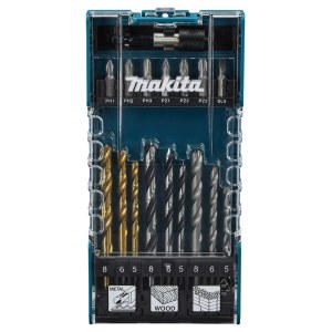 Grąžtų ir sukimo antgalių rinkinys Makita D-74887; 17 vnt.