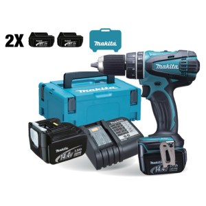 Smūginis suktuvas-gręžtuvas Makita DHP446RFJ; 14,4 V; 2x3,0 Ah akum.