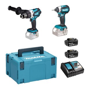 Įrankių rinkinys Makita DLX2100TJ (DHP458Z + DTD153Z); 18 V; 2x5,0 Ah akum.