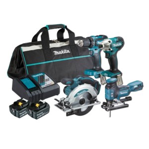 Įrankių rinkinys Makita DLX4163TX1 (DDF485 + DTD156 + DSS610 + DJV181); 18 V; 2x5,0 Ah akum.