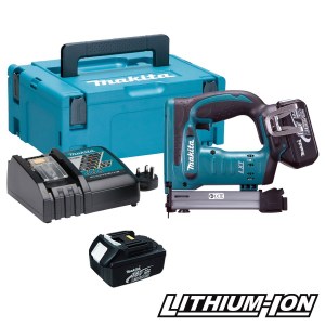 Kabių pistoletas Makita DST221RFJ; 18 V; 2x3,0 Ah akum.