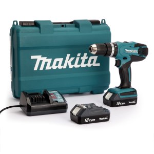 Smūginis suktuvas-gręžtuvas Makita HP457DWE; 18 V; 2x1,1 Ah akum. (G serija) (pažeista pakuotė)