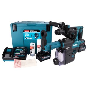Perforatorius Makita HR004GM202; 2,9 J; SDS-plus; 40 V; 2x4,0 Ah akum. + dulkių nusiurbimo sistema