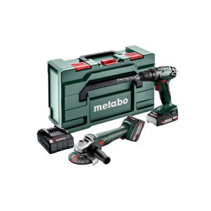 Įrankių rinkinys Metabo 685204500 (BS 18 + W 18 L 9-125); 18 V; 1x4,0 Ah; 1x2,0 Ah akum.