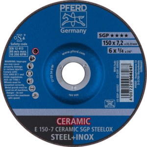 Šlifavimo diskas Pferd SGP Ceramic Steelox; 150x7,2 mm 