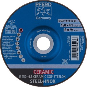 Šlifavimo diskas Pferd SGP Ceramic Steelox; 150x4,1 mm 