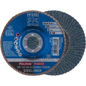 Vėduoklinis šlifavimo diskas Pferd PFF SG Power Steelox; 125 mm; Z40 