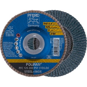 Vėduoklinis šlifavimo diskas Pferd PSF PFC Steelox; 125 mm; Z80 