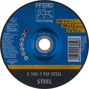 Šlifavimo diskas PFERD PSF STEEL; 180x7,2 mm