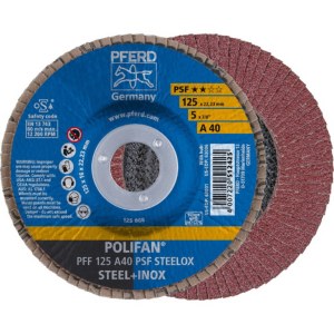 Vėduoklinis šlifavimo diskas Pferd PSF PFF Polifan; 125 mm; A40 
