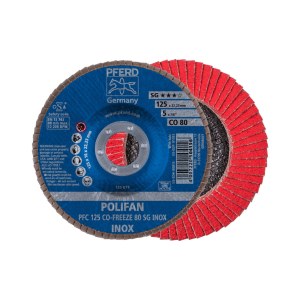 Vėduoklinis šlifavimo diskas Pferd CO-Freeze SG Inox; 125 mm; P80 