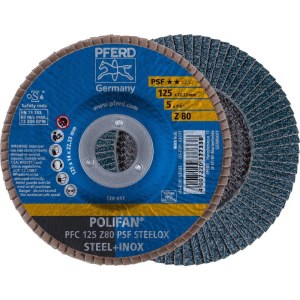 Vėduoklinis šlifavimo diskas Pferd PFC125 Z PSF; 125 mm; Z80 