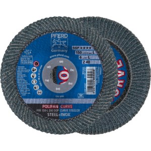 Vėduoklinis šlifavimo diskas Pferd SGP Curve Steelox L; 150 mm; Z40 