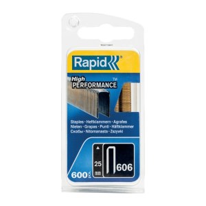 Kabės Rapid 40109531; 25 mm; 600 vnt.; tipas 606; galvanizuotos