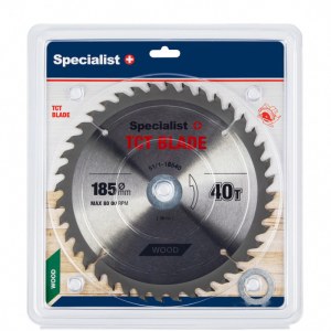 Pjovimo diskas medienai Specialist Wood; 185x1,4x30/20/16 mm; Z40 