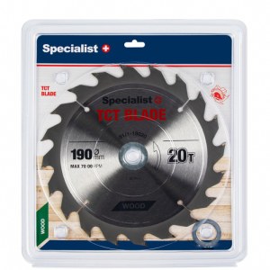 Pjovimo diskas medienai Specialist Wood; 190x1,4x30/20/16 mm; Z20 
