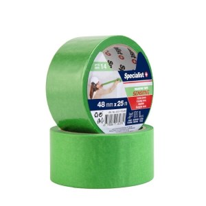 Dažymo juosta (maskavimo) Specialist SENSITIVE; 48 mm x 25 m; žalia