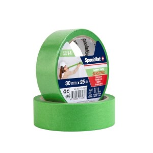 Dažymo juosta (maskavimo) Specialist SENSITIVE; 30 mm x 25 m; žalia