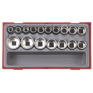 Galvučių komplektas Teng Tools TT1217-6; 17 vnt.; 1/2''; 10-32mm