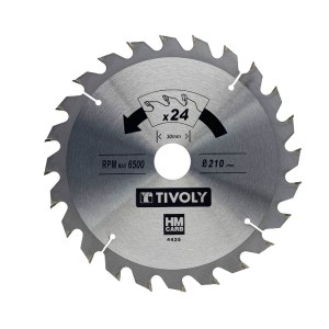 Pjovimo diskas medienai Tivoly XT50514004435; 210 mm; Z24; 15°