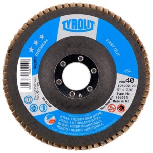 Vėduoklinis šlifavimo diskas Tyrolit T34327550; 125x22,23 mm 