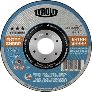 Šlifavimo diskas Tyrolit Premium Cerabond; 125x7 mm 