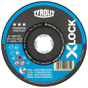 Šlifavimo diskas Tyrolit Premium X-Lock 27E; 125x7 mm 