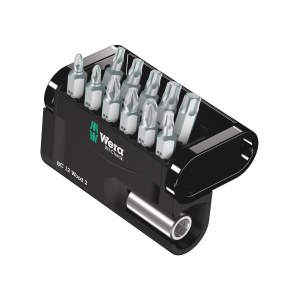 Sukimo antgalių rinkinys Wera Bit-Check 12 Wood 2; HEX; PH; PZ; TX; 12 vnt.