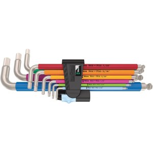 Šešiakampių raktų rinkinys Wera WE05022860001; Hex-Plus Multicolour Imperial Stainless 1; 9 vnt.