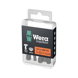 Smūginis sukimo antgalis Wera WE05057664001; Impaktor; 1/4''; Torx; TX20; 50 mm; 5 vnt.