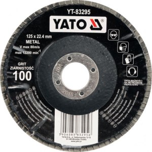 Vėduoklinis šlifavimo diskas Yato YT-83294; P80; 125x22 mm