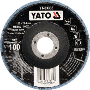 Vėduoklinis šlifavimo diskas Yato YT-83335; P100; 125 mm